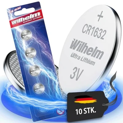 Immagine di 10 pile a bottone al litio CR1632, 3 V, 140 mAh, ø 16 x 3,2 mm, DL1632
