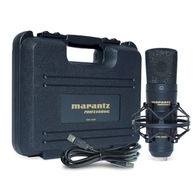 Immagine di Marantz Professional MPM 2000U Microfono a condensatore PC USB per registrazione, podcast &amp; gaming Con sospensione elastica, cavo e custodia