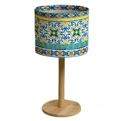 Immagine di lampada comodino decorazione casa regali originali lampade da camera letto con paralume in tessuto tavolo Candeeiro (Patio Print)
