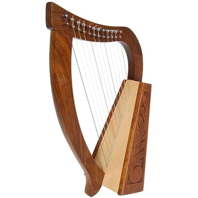 Immagine di Uzman, arpa celtica, 12 corde, con chiave per accordo, corde di ricambio e borsa il trasporto, bambini, ideale principianti, realizzata a mano