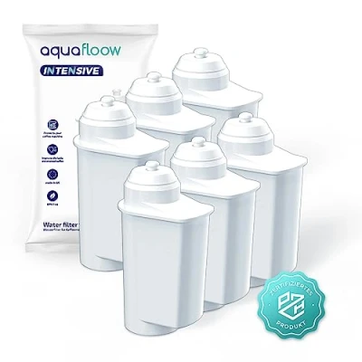 Immagine di Aquafloow 6x Filtro Acqua da Caffè della Macchina Caffè, Sostituzione per Bosch Siemens Compatibile con EQ Series, 6, TZ70003, TCZ7003 e Bosch, TCZ7033, 467873 Ricambio Brita Intenza