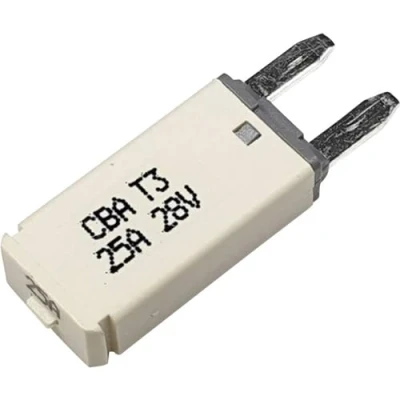 Immagine di Hansor Circuit Breaker Mini, type 3. Manual Reset, 25A CBA3 Series Interruttore automatico fusibile piatto standard 25 A Bianco 1 pz.