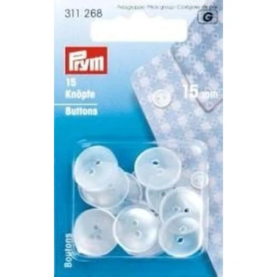Immagine di Prym Buttons, White, 2 x 1 cm