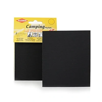 Immagine di Kleiber autoadesive Impermeabili in Nylon, Stile Tela, 2 Toppe (10 cm x 12 ciascuna), Colore Nero, 10 Centimeters, unità