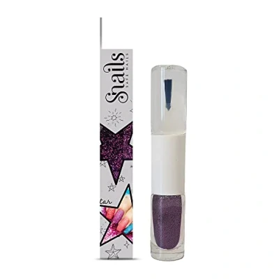 Immagine di Snails 510218 Smalto glitterato 2 in 1, colore viola, top coat &amp; glitter, formula peel off, sfoderabile, a base d&#039;acqua, innocuo, vegano