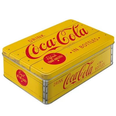 Immagine di Nostalgic Art Tin Box Flat, Acciaio, Giallo, 16 x 7 23 cm Cucina