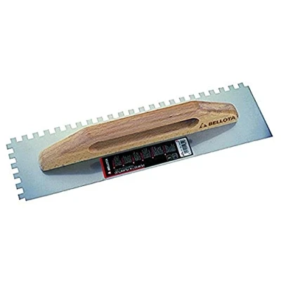 Immagine di Bellota 587510 Spatola Dentata con Manico in Legno per Lavori di Piastrellatura e Pavimentazione