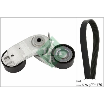 Immagine di INA 529 0569 10 Kit cinghie Poly V Controllare corsa libera generatore ed ev. sostituire FORD: Fiesta 7, Mk7 Van
