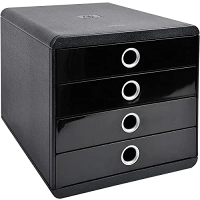 Immagine di Exacompta 314438D Cassettiere, Nero/Argento, 34.7 x 27.8 26.7