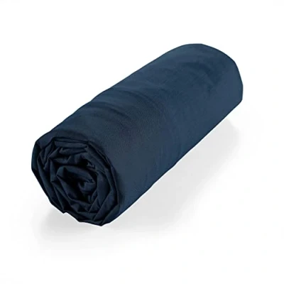 Immagine di douceur d&#039;intérieur, Lenzuolo con angoli elasticizzati (140 x 190 cm) Biolina Blu Notte, 100% Cotone Bio
