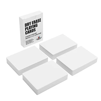 Immagine di Apostrophe Games Giochi Dry Erase Carte da gioco in bianco w/Box, Dimensione del poker 6,4 cm x 8,9 cm, 180 Riutilizzabile bianco, Flash Cards, tavolo e Note Cards