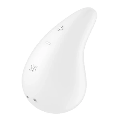 Immagine di Satisfyer Dew Drop vibratore da appoggio 8 cm Perfetto per principianti 2 motori 12 programmi di vibrazione Ricaricabile Impermeabile (IPX7) Morbido doppio silicone, colore:bianca