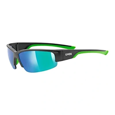 Immagine di uvex sportstyle 215, occhiali sportivi unisex, specchiato, comfort senza pressione e tenuta perfetta, black matt green/green, one size