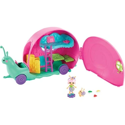 Immagine di Enchantimals Petal Park Camper Lumaca Playset con Bambola Saxon La Micro Doll e Animaletto, GCT42