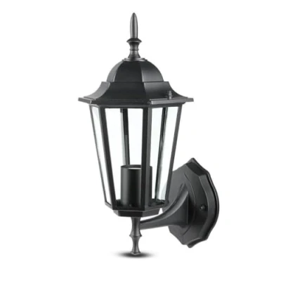 Immagine di Portalampada Lanterna Facing Up Alluminio e Vetro Ip44 Nero E27