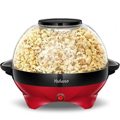 Immagine di Yabano Macchina Popcorn, 5L per Pop Corn con Rivestimento Antiaderente, Staccabile, Impugnature Fredde, 800 W, Senza BPA, Rosso