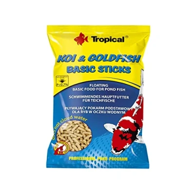 Immagine di KOI&amp;GOLDFISH BASIC STICKS 1000ml / 90g è un mangime completo e galleggiante per koi, pesci rossi tutte le altre carpe ornamentali allevate in laghetti da giardino