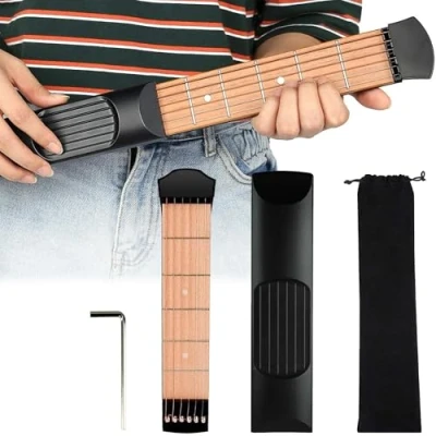 Immagine di MINGZE Strumento di Allenamento Portatile Della Chitarra Tasca, Pratica Barretta Per il Principiante