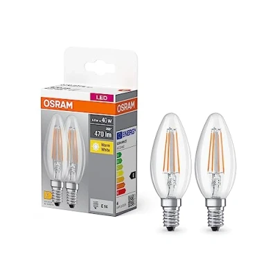 Immagine di OSRAM 4099854090226 LED (monocolore) ERP E (A G) E14 Forma di candela 4 W = 40 Bianco caldo (Ø x A) 35 mm 2 pz.