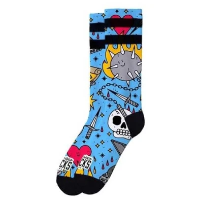 Immagine di American Socks Calzini a mezza gamba modello BLAST Medio Alta Assorbimento dell&#039;umidità divertenti comodi, uso quotidiano., blu, S M Alto