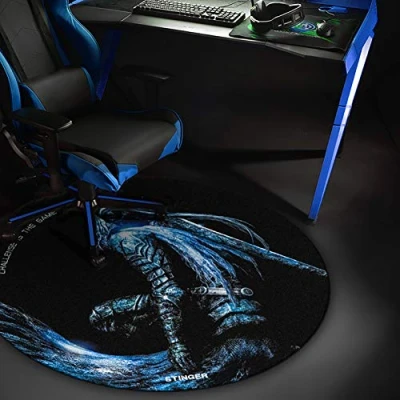 Immagine di Woxter Stinger Floorpad blue Tappetino da gioco pavimento, rivestimento per pavimenti Resistente all&#039;acqua, lavabile, 100% microfibra, diametro 120 cm, colore