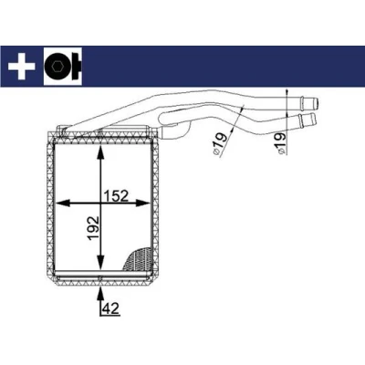 Immagine di MAHLE ORIGINAL AH 22 000S Radiatore Riscaldamento con accessori parti annesse, calotta/coperchio FORD: Fusion Station Wagon, FIESTA 5