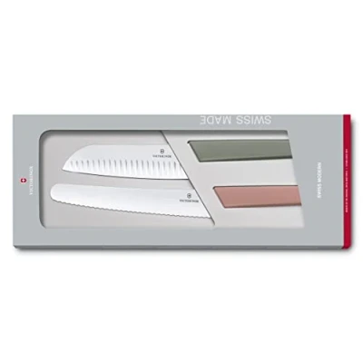 Immagine di Victorinox Swiss Modern, set di spelucchini professionali, 2 pezzi, extra affilati, manico in plastica robusta, multicolore