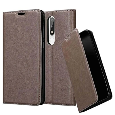 Immagine di Cadorabo Custodia Libro per Nokia 5.1 Plus in Bruno Café con Vani di Carte, Funzione Stand e Chiusura Magnetica Portafoglio Cover Case Wallet Book Etui Protezione