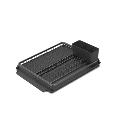 Immagine di Brabantia Sink Side Scolapiatti con Scivolo, Alluminio, Dark Grey, 49.2 x 38.6 14.2 cm