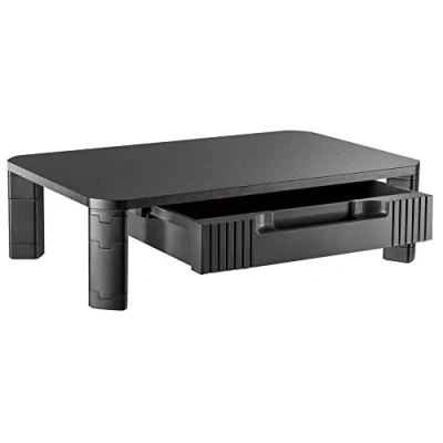 Immagine di RICOO Supporto monitor scrivania WM9 con cassetti 48 x 10 30 cm Rialzo schermo PC Nero