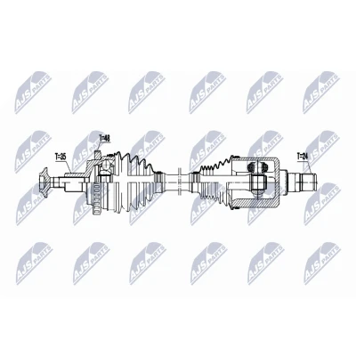 Immagine di NTY NPW ME 074 Albero motore / Semiasse Assale anteriore Dx 530