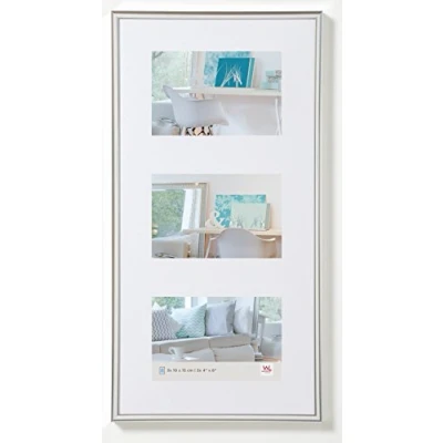 Immagine di walther design argento 3x 10x15 cm galleria con passe partout, cornice in plastica New Lifestyle KV315S