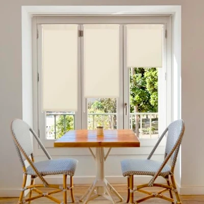 Immagine di Blindecor Aure Tenda a rullo traslucida tinta unita senza perforazione Beige, 52 x 180 cm (Larghezza Altezza) Dimensioni del tessuto 49 175 Tende per interni attrezzi