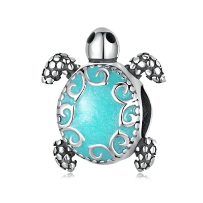 Immagine di Charm con ciondolo a forma di tartaruga per bracciale Pandora Perlina longevità in argento sterling 925