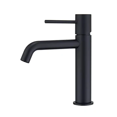Immagine di MICE Rubinetto monocomando per lavabo in ottone 2 vie acqua fredda/calda Rubinetteria da bagno colore nero opaco (nero opaco)