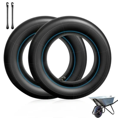Immagine di mizikuu 2x Camera d&#039;Aria, 3.50/3.00 8 Ruota di Ricambio d&#039;Aria Carriola Pneumatici Da Per Carrelli a Mano Trattore Inner Tube Valvola Carrello, Spazzaneve, Generatore e Altro