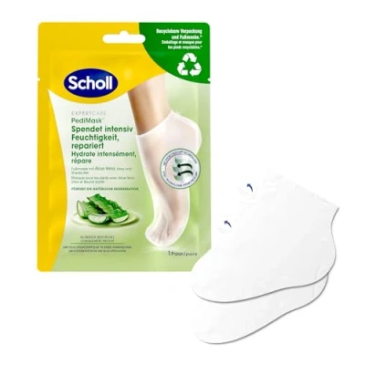 Immagine di Scholl EXPERTCARE Maschera nutriente intensa con aloe vera Cura idratante 1 paio di calzini usa e getta