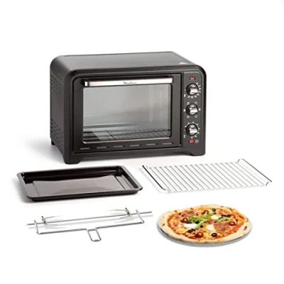 Immagine di Moulinex OX4858 Optimo Forno Elettrico Ventilato 39 Litri, Potenza 2000 W, Max 240C, per Pizza, Carne, Pesce, Dolci, Fornetto con Girarrosto, 7 Modalità di Cottura, Timer, 4 Accessori