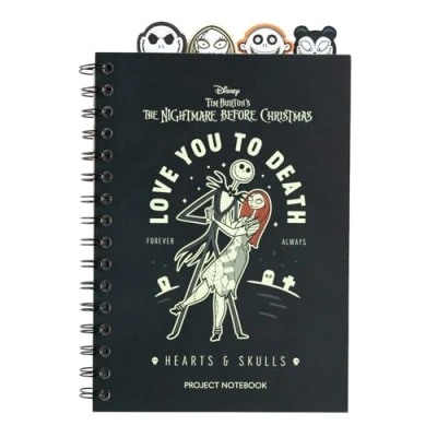 Immagine di Grupo Erik: Quaderno The Nightmare Before Christmas Taccuino A5 con Divisori, diviso in sezioni, 4 Separatori personalizzati, Bullet Journal copertina morbida, Cancelleria Disney