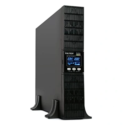 Immagine di VulTech GS 3KVAS RK Gruppo di continuità UPS online Serie SERVER rack 3000VA 3000Watt, Display LCD orientabile, Onda sinusoidale, 8 Prese IEC C13 + EPO USB, per sistemi server, switch, storage