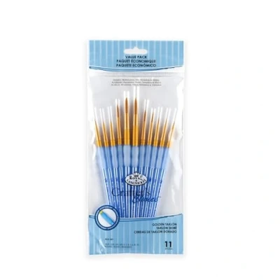 Immagine di Royal and Langnickel Crafter&#039;s Choice Confezione da 11 pennelli Round Taklon, colore: Oro
