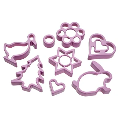 Immagine di Zenker Stampini per biscotti 2 in 1 CANDY, Pasqua e Natale (colore: rosa ghiaccio), 8 pezzi