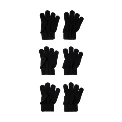 Immagine di Name it Nknmagic Unisex 3 PACK Guanti per bambini, Taglia: 104 116, Black
