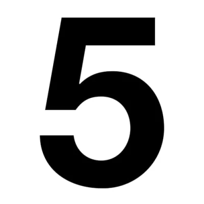 Immagine di Adesivo con numero 5 di colore nero, altezza 10 cm, casa autoadesivo, da incollare, per esterni, cassetta delle lettere, porta I resistente alle intemperie, kfz_673_5