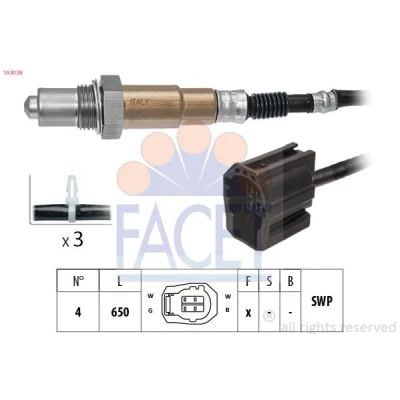 Immagine di FACET 10.8139 Sonda lambda con materiale di fissaggio riscaldato, planare, Filettatura prelubrificata MAZDA: 3 Hatchback
