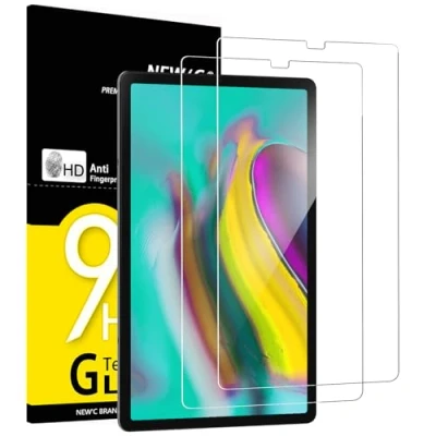Immagine di NEW&#039;C 2 Pezzi, Pellicola Prottetiva per Samsung Galaxy Tab S6/S5e 10,5 Pollici 2019, Vetro Temperato, Senza Bolle, Durezza 9H, 0,33mm Ultra Trasparente, Resistente