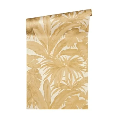 Immagine di Carta da parati Versace Giungla tessuto non 10.05 m x 0.70 Oro Crema Made in Germany 962404 96240 4