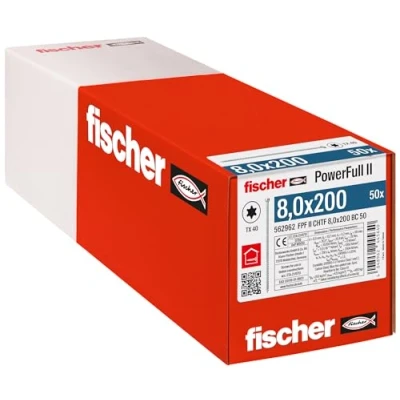 Immagine di Fischer FPF II CHTF 8,0 x 200 BC 50 562962 Vite da legno 8 mm TX Acciaio galvanizzato zinco pz.