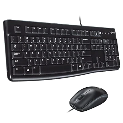 Immagine di Logitech MK120 Combo Tastiera e Mouse con Filo per Windows, Layout Internazionale QWERTY Nero