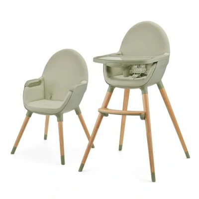 Immagine di Kinderkraft Seggiolone Pappa FINI2, 2 in 1, Rialzo da Sedia, Poggiapiedi Vassoio Regolabile, per Bambini 6 Mesi fino 5 Anni, Verde